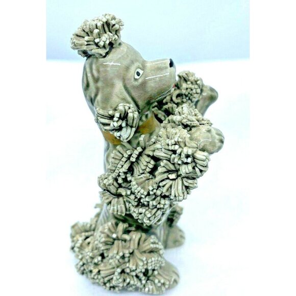 Vintage Ceramic Spaghetti Standard Poodle Figurine Begging for a Treat MCM - Picture 6 of 12